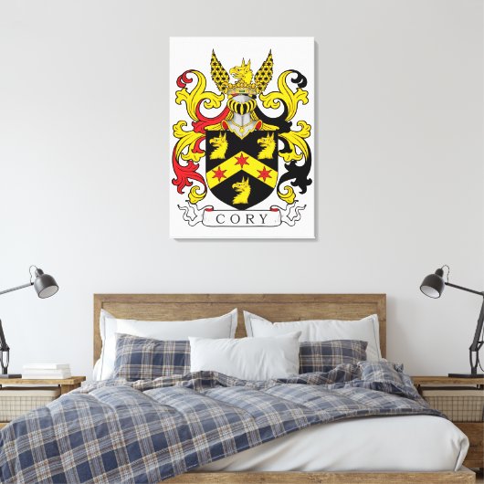 Cory Family Crest (Iers) Canvas Afdruk (Insitu (Slaapkamer))