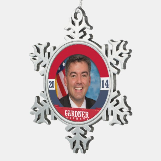 CORY GARDNER CAMPAIGN TIN SNEEUWVLOK ORNAMENT (Rechts)