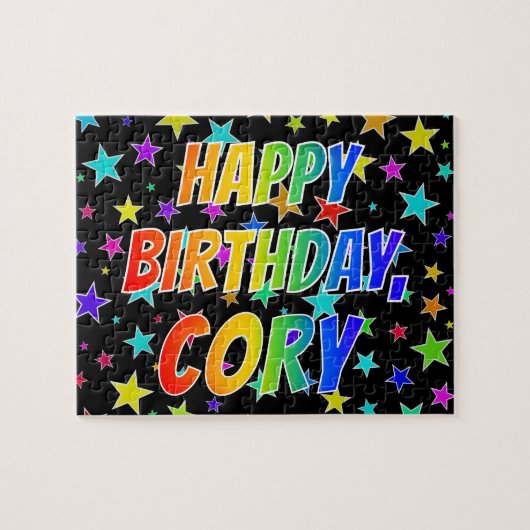 "CORY" Voornaam, geun "HAPPY BIRTHDAY" Legpuzzel (Horizontaal)