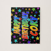 "CORY" Voornaam, geun "HAPPY BIRTHDAY" Legpuzzel (Verticaal)