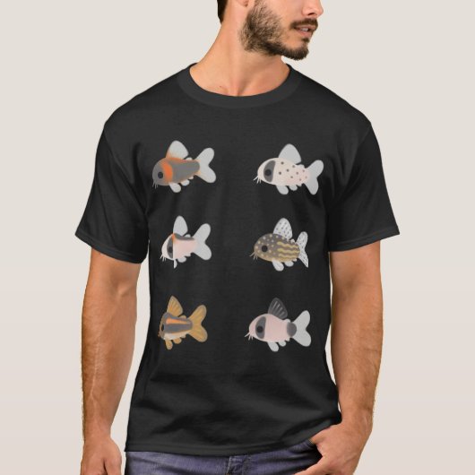 Corydoras! - zwart t-shirt (Voorkant)
