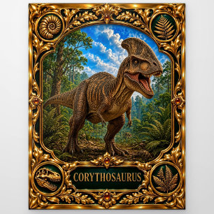 Corythosaurus, met juwelen versierde erfstuk kunst briefkaart