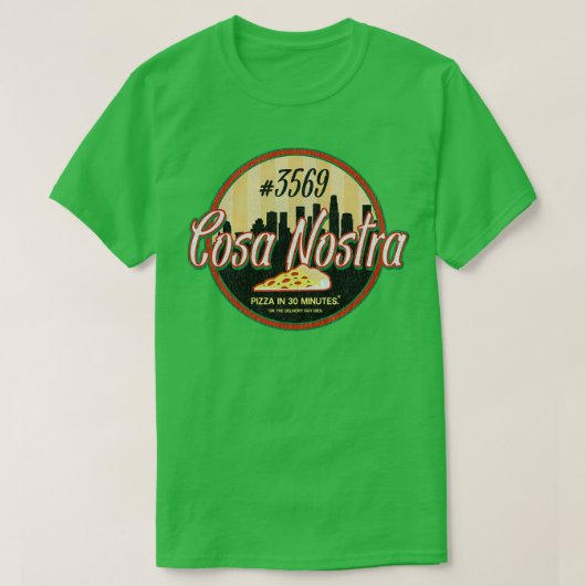 Cosa Nostra Pizza  T-shirt (Design voorkant)