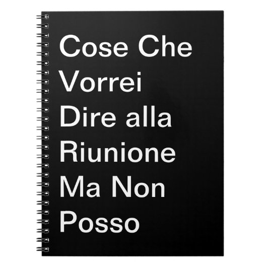 Cose Che Vorrei Dire alla Riunione ma non Posso Notitieboek (Voorkant)