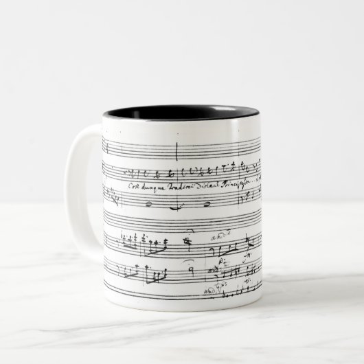 Cosi Dunque Tradisci..." Tweekleurige Koffiemok (Voorkant links)