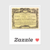 Così Fan Tutte Playbill (Mozart) Sticker (Vel)