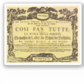 Così Fan Tutte Playbill (Mozart) Sticker (Voorkant)