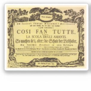 Così Fan Tutte Playbill (Mozart) Sticker