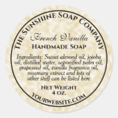 Cosmeaplabel op basis van verrijkt papier ronde sticker (Voorkant)