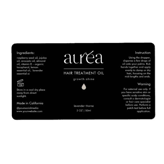 Cosmetic Beauty Fles Product Label (Voorkant)