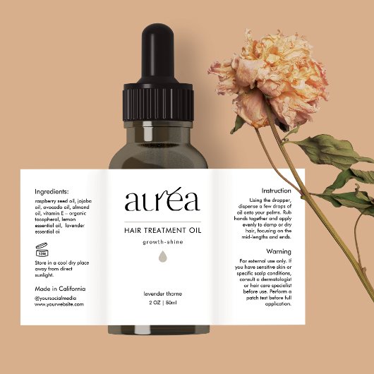 Cosmetic Beauty Fles Product Label