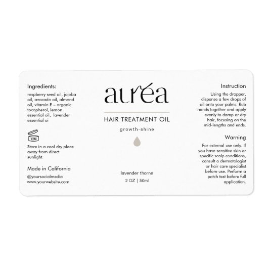 Cosmetic Beauty Fles Product Label (Voorkant)