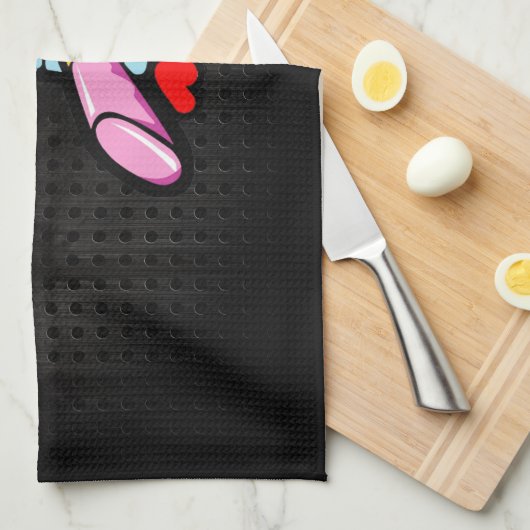 Cosmetica; Cute Black Theedoek (Quarter Fold)