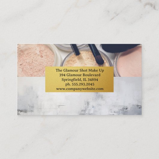 Cosmetica en schoonheid make-up palet visitekaartje (Achterkant)