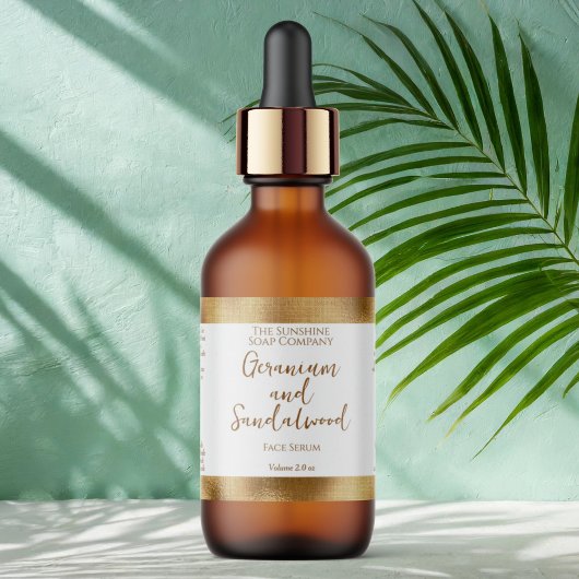 Cosmetica Fles of Jar Label - Gold Folie Border