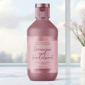 Cosmetica Flesje of potje label - Roze Folie rand