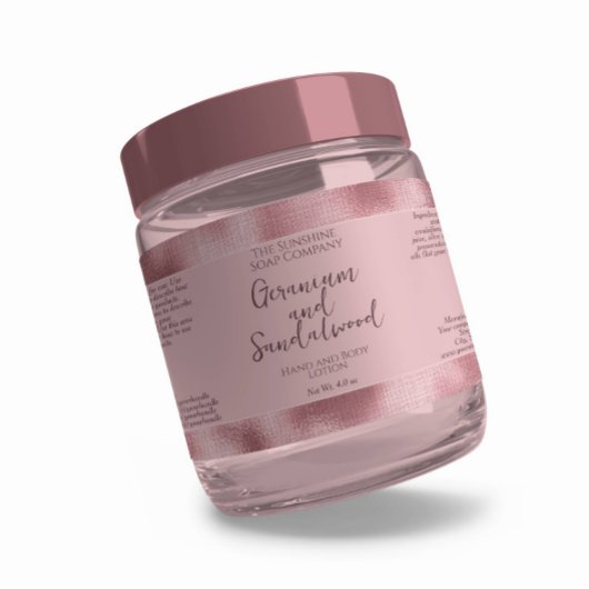 Cosmetica Flesje of potje label - Roze Folie rand
