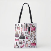 Cosmetica make-up borstels nagellak lipstick tote bag (Voorkant)