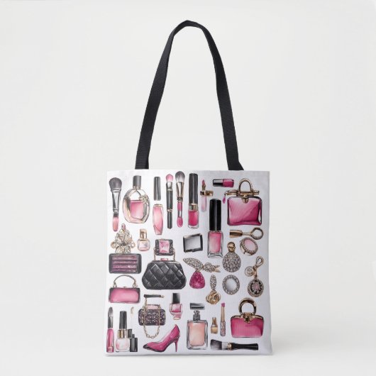 Cosmetica make-up borstels nagellak lipstick tote bag (Voorkant)