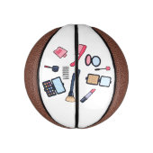 Cosmetica/make-up cartoon illustratie basketbal (Verticaal)