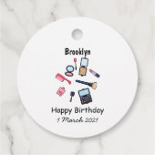 Cosmetica/make-up cartoon illustratie bedankjes labels (Achterkant)