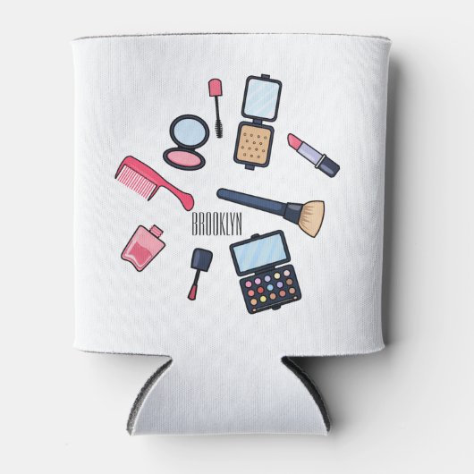 Cosmetica/make-up cartoon illustratie blikjeskoeler (Voorkant)