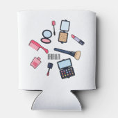 Cosmetica/make-up cartoon illustratie blikjeskoeler (Achterkant)