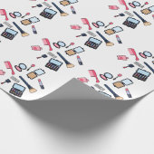 Cosmetica/make-up cartoon illustratie cadeaupapier (Hoek)