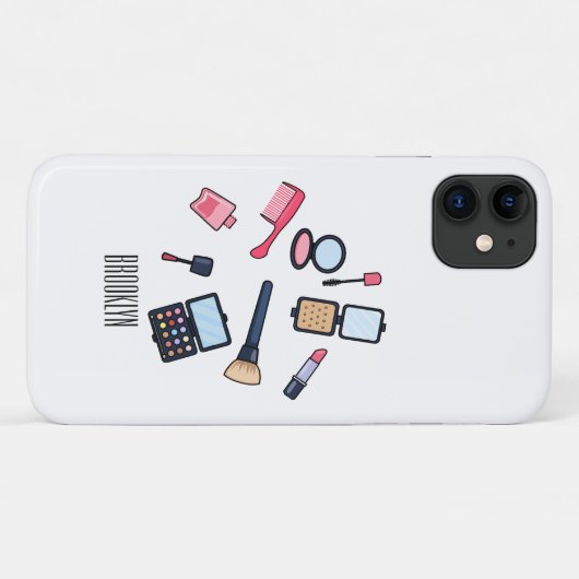 Cosmetica/make-up cartoon illustratie Case-Mate iPhone case (Achterkant (horizontaal))