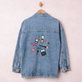 Cosmetica/make-up cartoon illustratie denim jacket (Hangar)