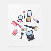 Cosmetica/make-up cartoon illustratie fleece deken (Voorkant)