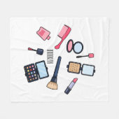 Cosmetica/make-up cartoon illustratie fleece deken (Voorkant (Horizontaal))
