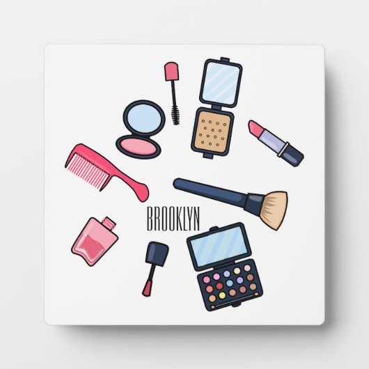 Cosmetica/make-up cartoon illustratie fotoplaat (Voorkant)