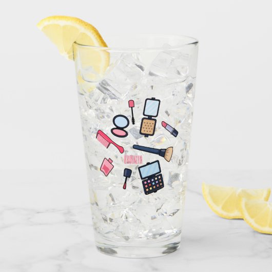 Cosmetica/make-up cartoon illustratie glas (Voorkant ijs)