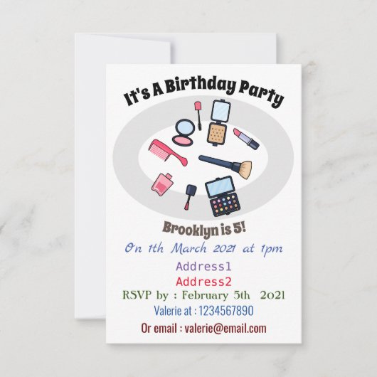 Cosmetica/make-up cartoon illustratie kaart (Voorkant)