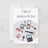 Cosmetica/make-up cartoon illustratie kaart (Achterkant)