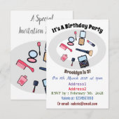 Cosmetica/make-up cartoon illustratie kaart (Voorkant / Achterkant)