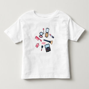Cosmetica/make-up cartoon illustratie kinder shirts