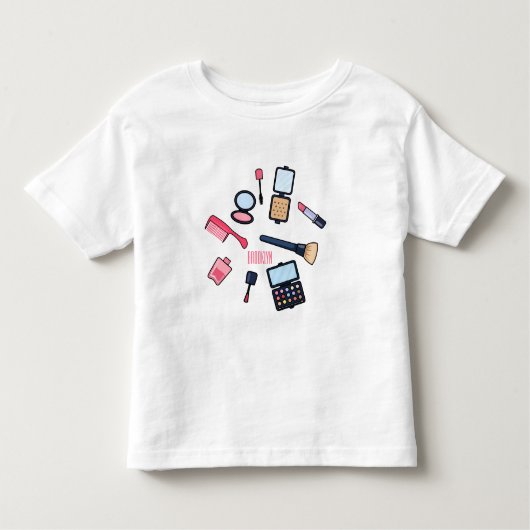 Cosmetica/make-up cartoon illustratie kinder shirts (Voorkant)