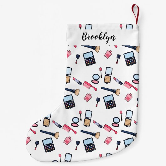 Cosmetica/make-up cartoon illustratie kleine kerstsok (Achterkant)