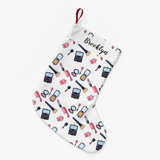 Cosmetica/make-up cartoon illustratie kleine kerstsok (Voorkant (Hangend))