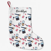 Cosmetica/make-up cartoon illustratie kleine kerstsok (Voorkant)