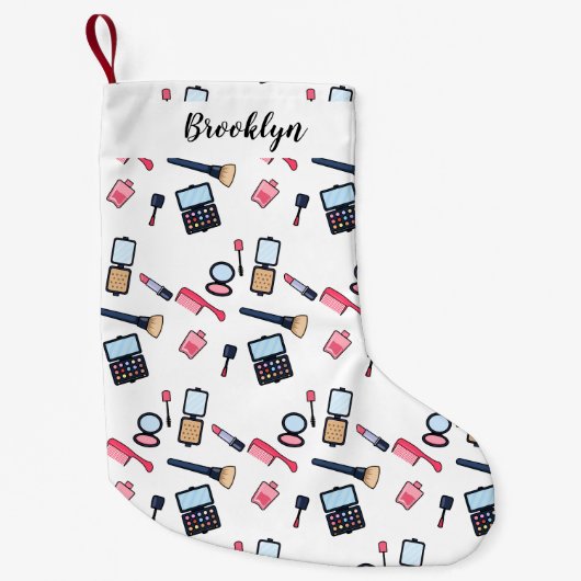 Cosmetica/make-up cartoon illustratie kleine kerstsok (Voorkant)