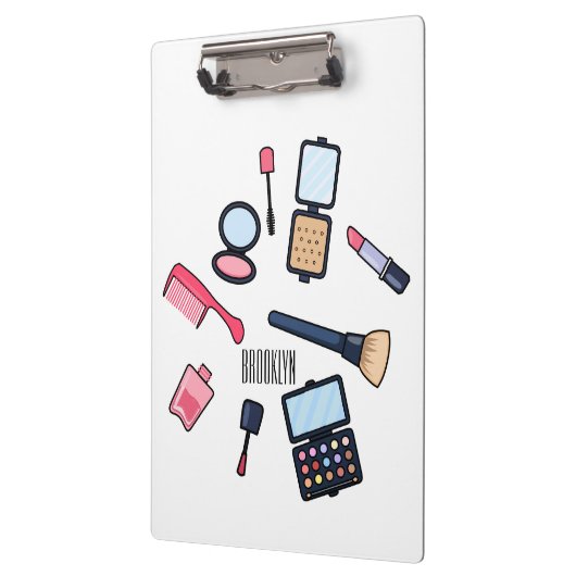 Cosmetica/make-up cartoon illustratie klembord (Links)