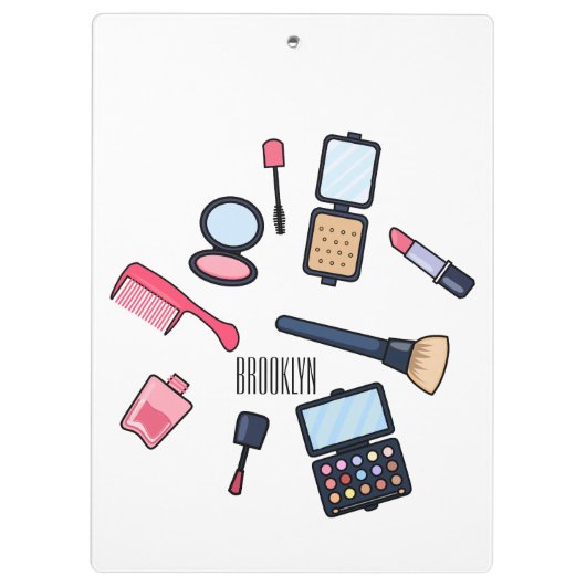 Cosmetica/make-up cartoon illustratie klembord (Achterkant)