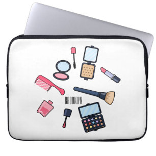Cosmetica/make-up cartoon illustratie laptop sleeve
