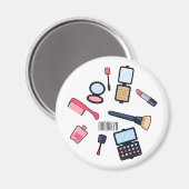 Cosmetica/make-up cartoon illustratie magneet (Voorkant / Achterkant)