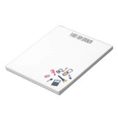 Cosmetica/make-up cartoon illustratie notitieblok (Linkerzijde)