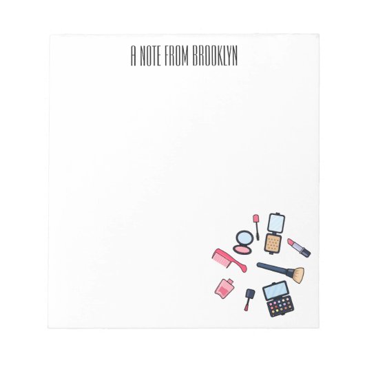 Cosmetica/make-up cartoon illustratie notitieblok (Voorkant)