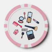 Cosmetica/make-up cartoon illustratie poker chips (Voorkant)